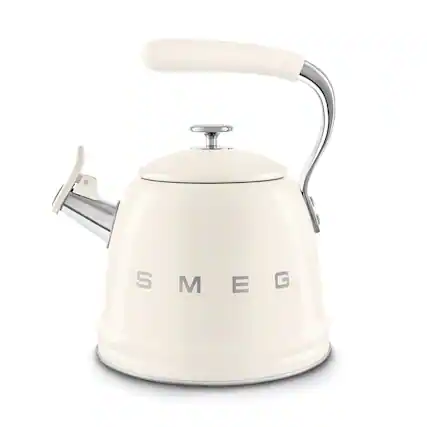 Front. SMEG - CKLW2001 Whistling Kettle - Cream.