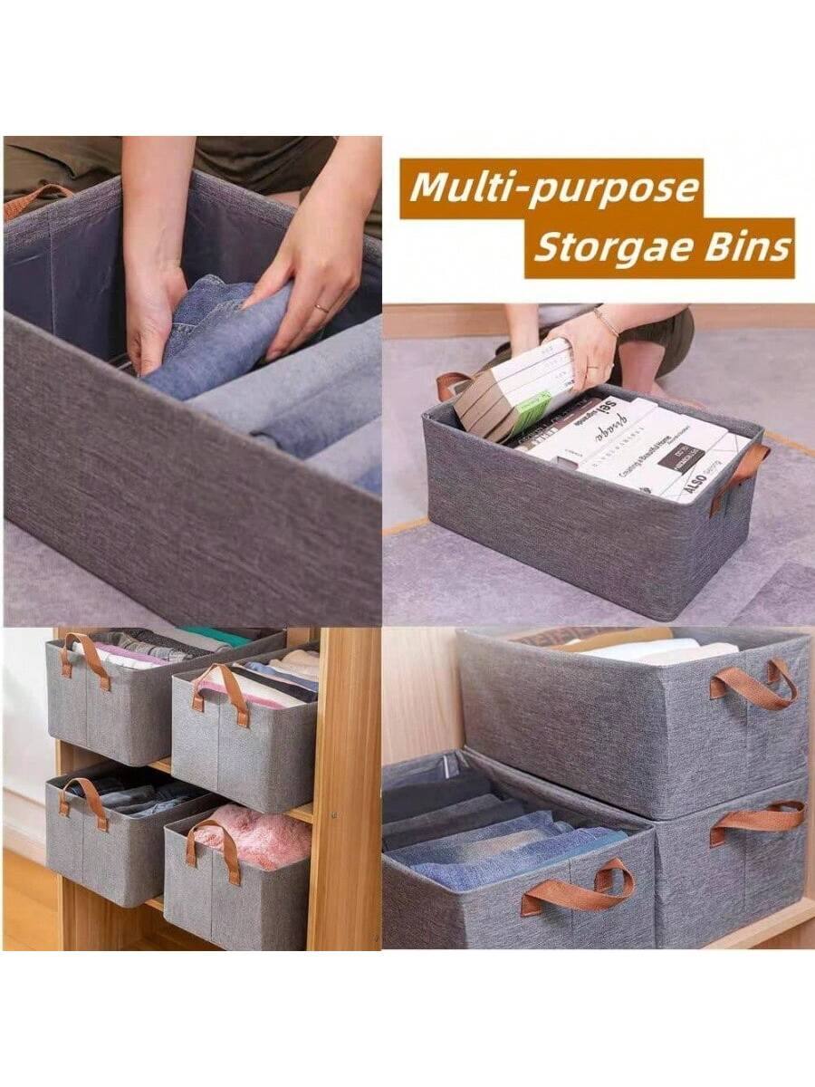 Live At Space Pack of 3 Large Capacity Storage Bins Closet Organizer ...