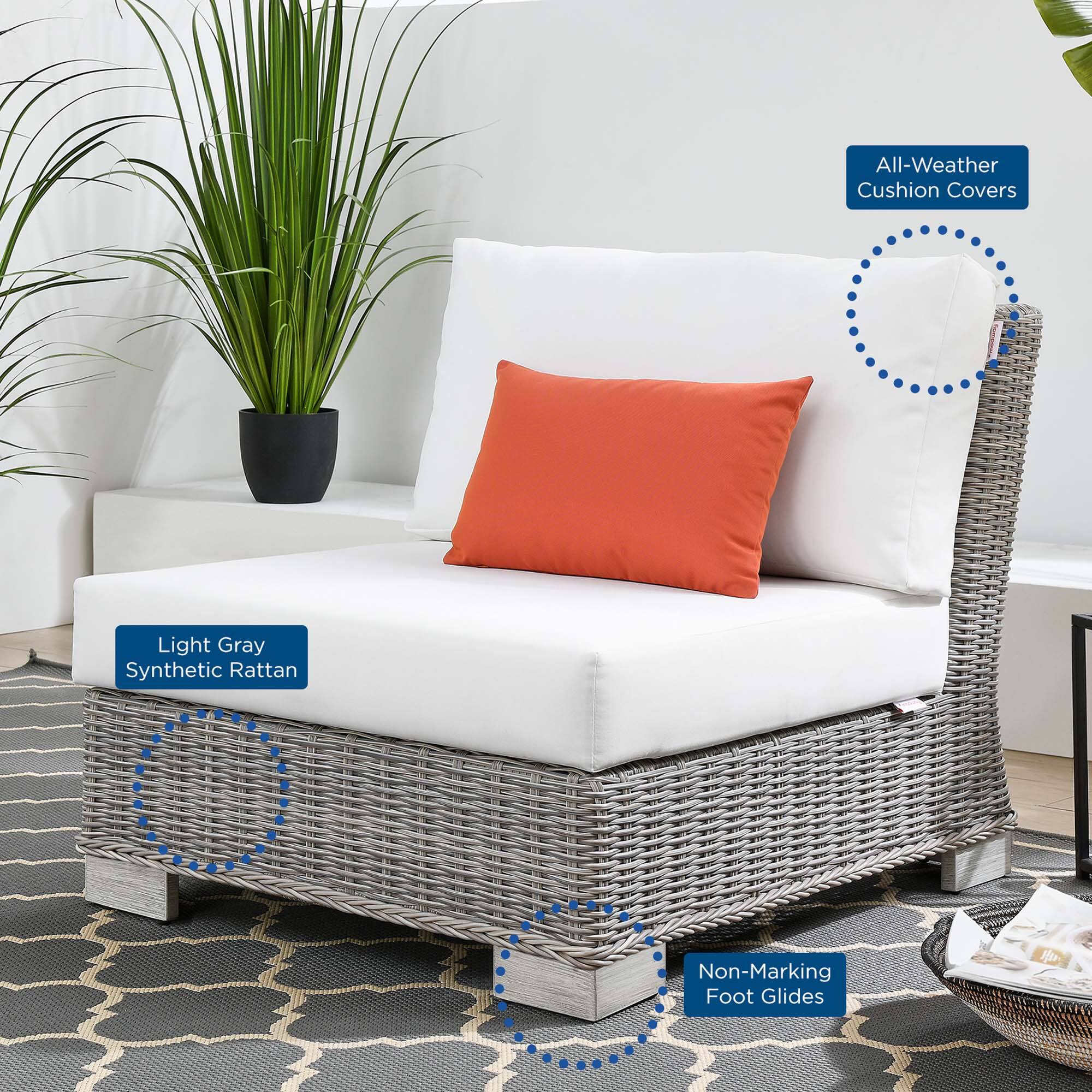 All-Weather Cushion Covers  
Light Gray Synthetic Rattan  
Non-Marking Foot Glides
