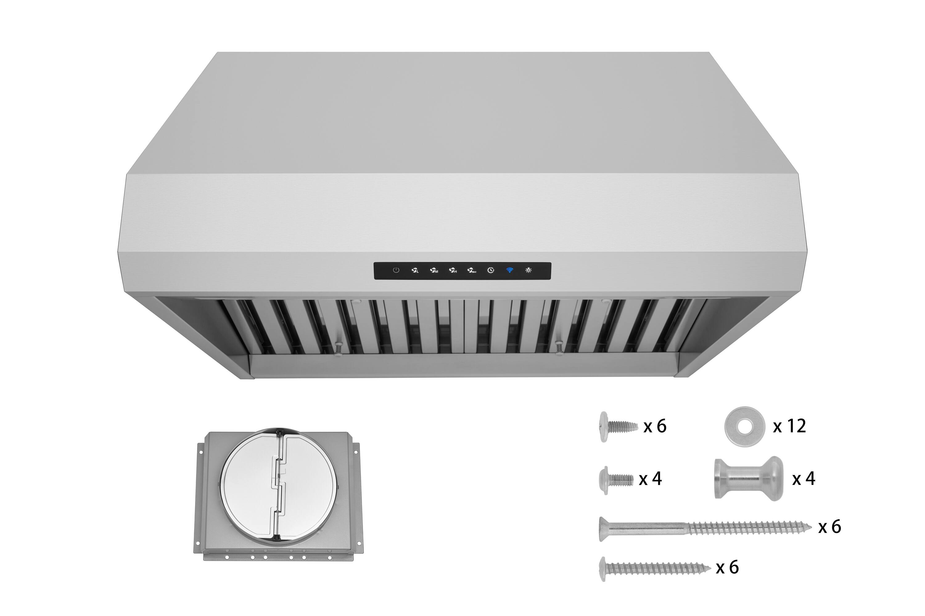 Alt View 7. Hauslane - Hauslane PRO Series PRO500 36" Versitile Under Cabinet or Wall Mounted Range Hood with Smart App Control - Silver.