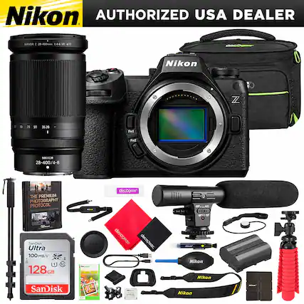 Nikon AUTHORIZED USA DEALER
NIKKOR Z 28-400mm 1:4-8 VR 077
NIKKOR 28-400/4-8
THE PREMIUM PHOTOGRAPHY PROTOCOL AWASTURCLASS PHOTOGRAPHOT
SanDisk Ultra 100 MB/s S XC I B 128GB
Rebrow Nikon - Prom AM
decogear decogear decoclear.
OFF. 10.400
GILLE Nikon Nikon
Bittles! HE
SanDisk
Nikon