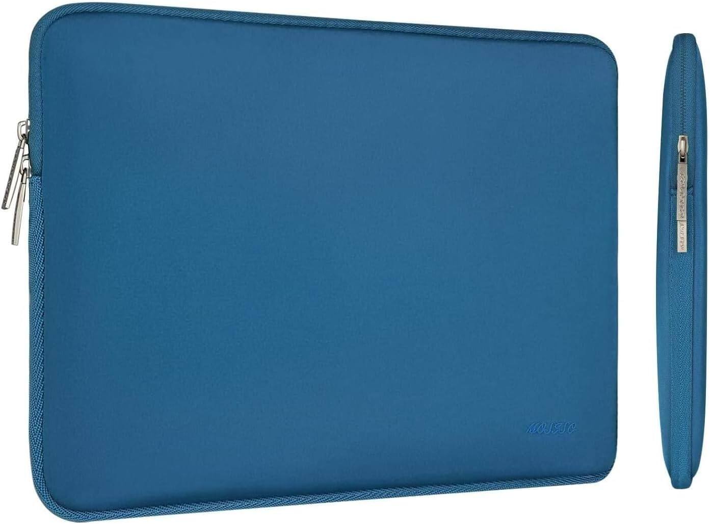 Alt View 2. mosiso - 13-13.3 inch Laptop Sleeve Bag for MacBook Air Pro 13 14 HP Dell ASUS Lenovo, Neoprene Computer Sleeve with Small Case - Lake Blue.