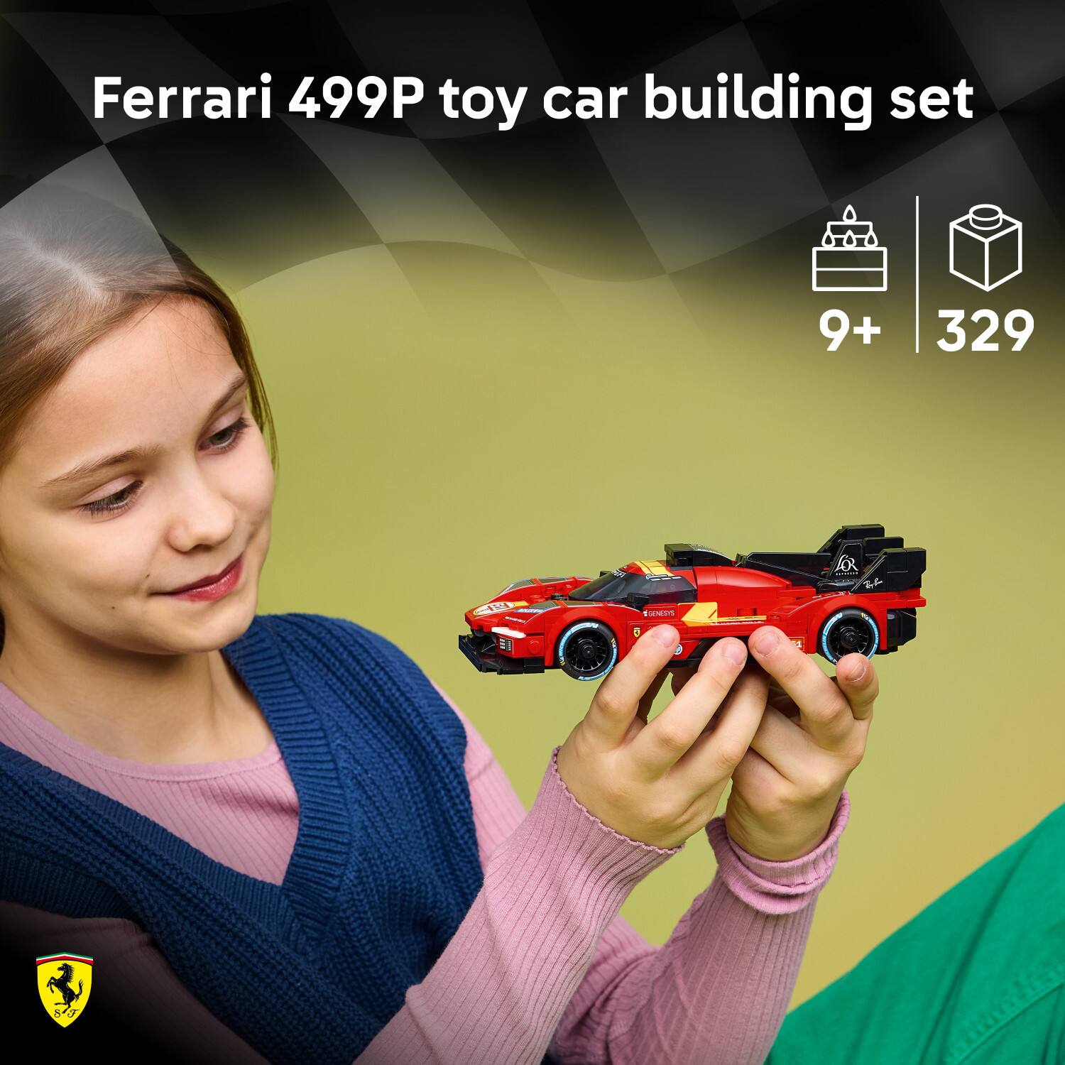 Ferrari 499P toy car building set  
9+  
329
