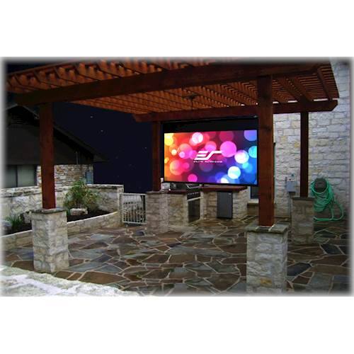 Alt View 12. Elite Screens - Yard Master Electric, 120" Diag, 16:9, Outdoor Matte White Front Projection 4K UHD Screen, OMS120H-ELECTRIC - Black.