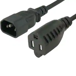 Sanoxy - 1ft 18 AWG Monitor Power Adapter Cord (NEMA 5-15R to IEC320 C14) - Black