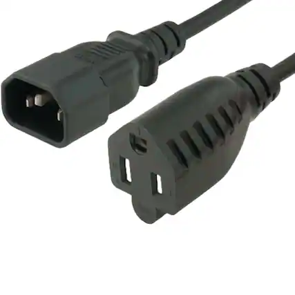 Front. Sanoxy - Sanoxy 1ft 18 AWG Monitor Power Adapter Cord (NEMA 5-15R to IEC320 C14) - Black.
