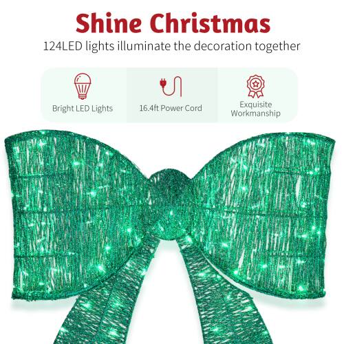 Shine Christmas

124 LED lights illuminate the decoration together

- Bright LED Lights
- 16.4ft Power Cord
- Exquisite Workmanship