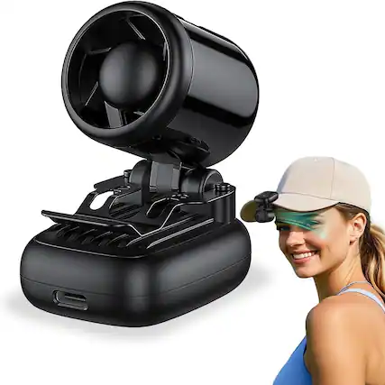 Front. Loheer - Loheer Portable Clip On Fan, 3-in-1 Mini Hat Fan, Battery Powered Personal Fan with 3 Speeds for Travel.
