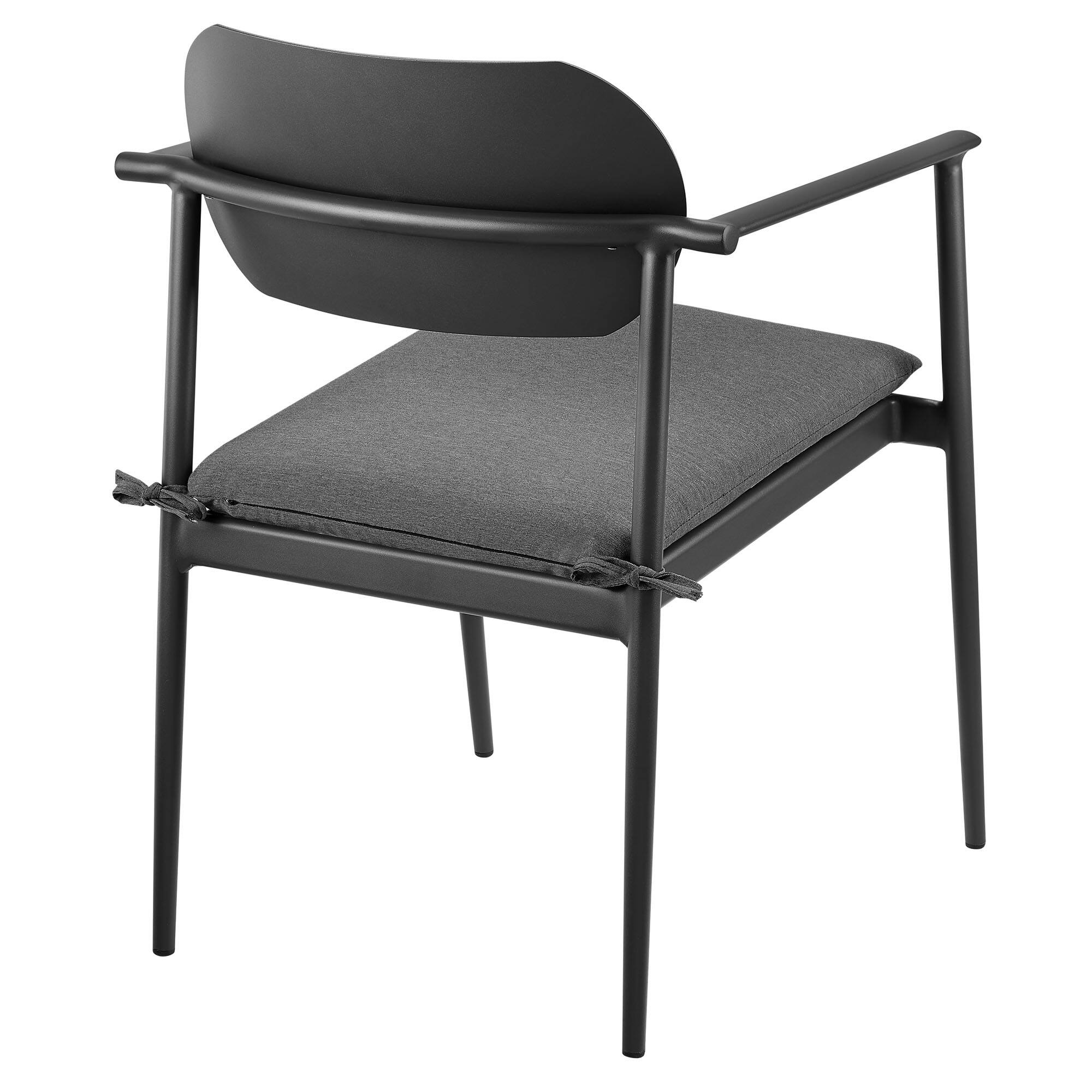 Alt View 5. Modway - Aeris Stackable Outdoor Patio Aluminum Dining Armchair Set of 2 by Modway - Charcoal.
