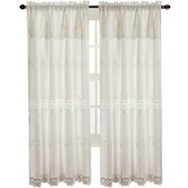 RT Designers Collection - Alisa Macrame Rod Pocket Window Room Darkening Panel 54" x 84" - White