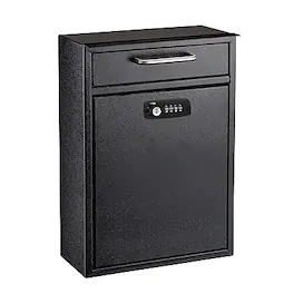 AdirOffice - Wall Mounted Drop Box Indoor/Outdoor Interoffice Mailbox, (631-04-BLK-KC) - Black