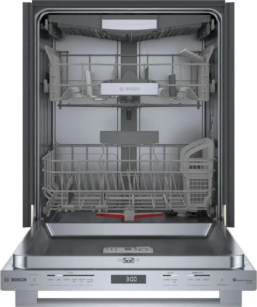 BOSCH - d BOSCH - - I may be a normal speed washer - 3:00 sanitize or prewash cycle - PoverConral I hark muson stetresume Home Connect 4l