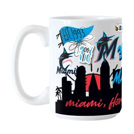 Logo Brands - Miami Marlins 15oz. Native Ceramic Mug - Multicolor