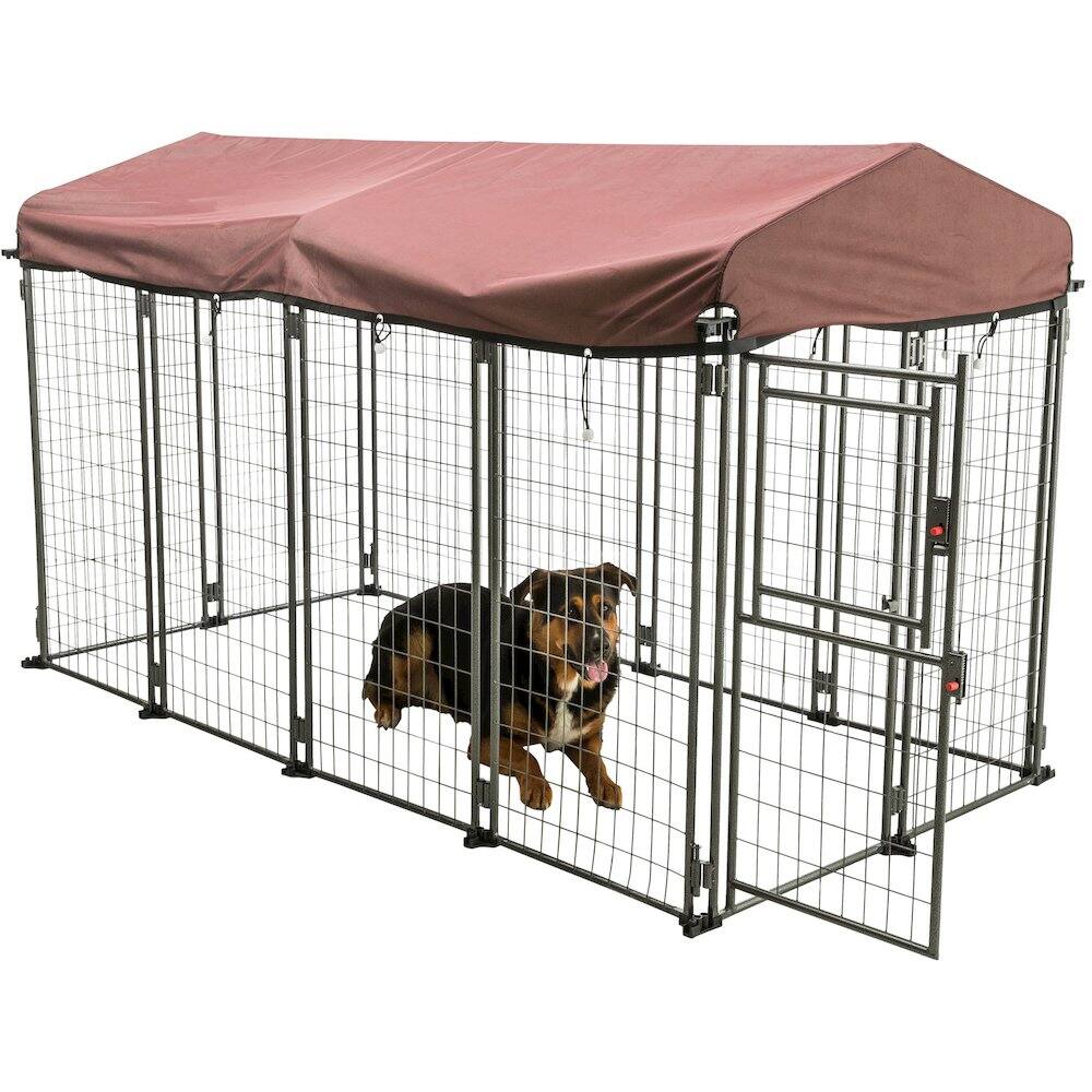 Alt View 5. TRIXIE - Deluxe Outdoor Dog Kennel - Black/Burgundy.