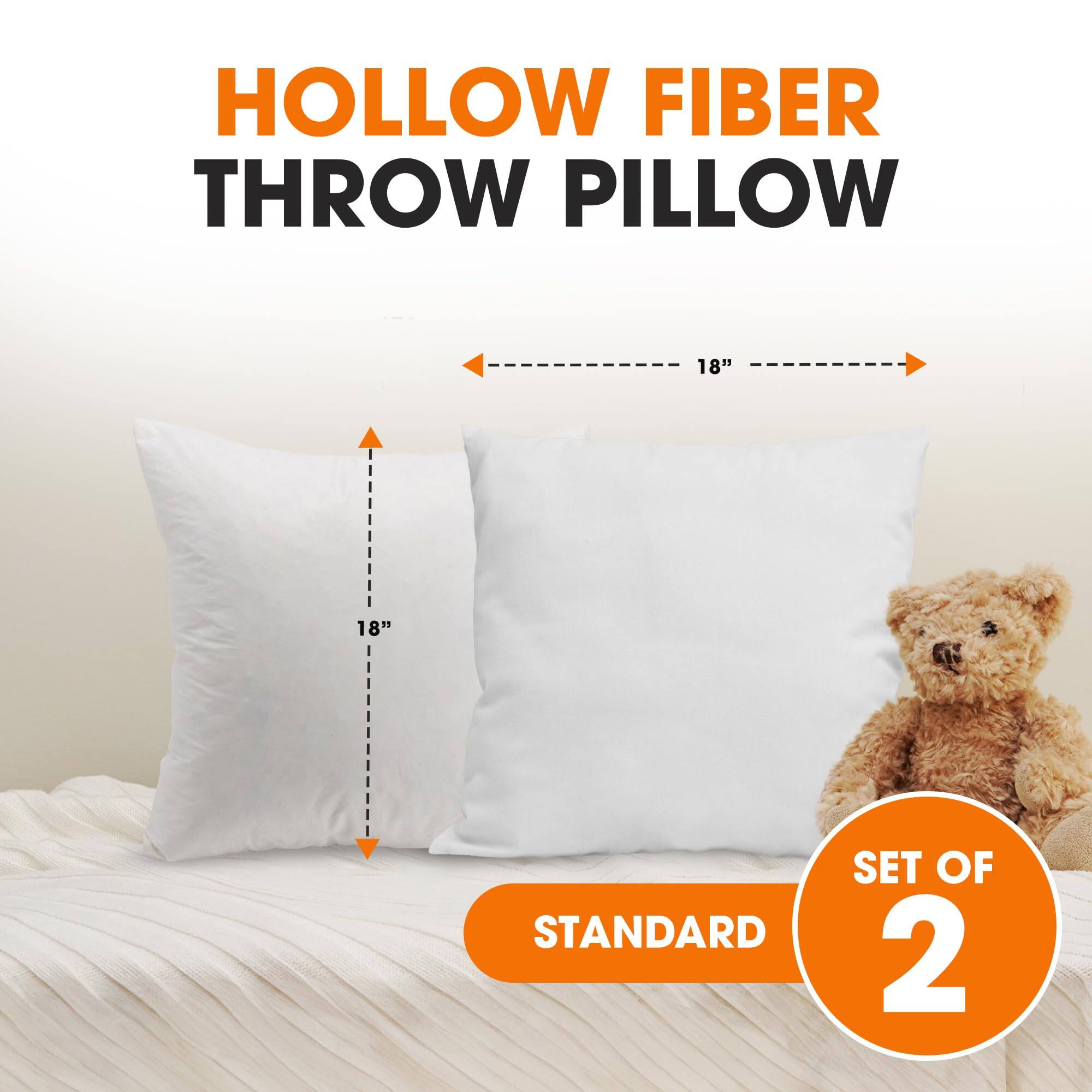 HOLLOW FIBER THROW PILLOW  
18" x 18"  
SET OF STANDARD 2
