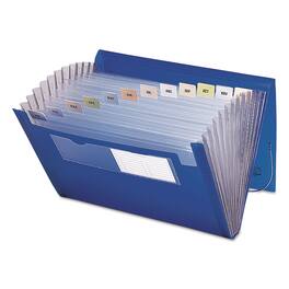 Smead Manufacturing - Smead Expanding File With Color Tab Inserts Elastic Cord Closure 1/12 Cut Tabs Letter Size Blue