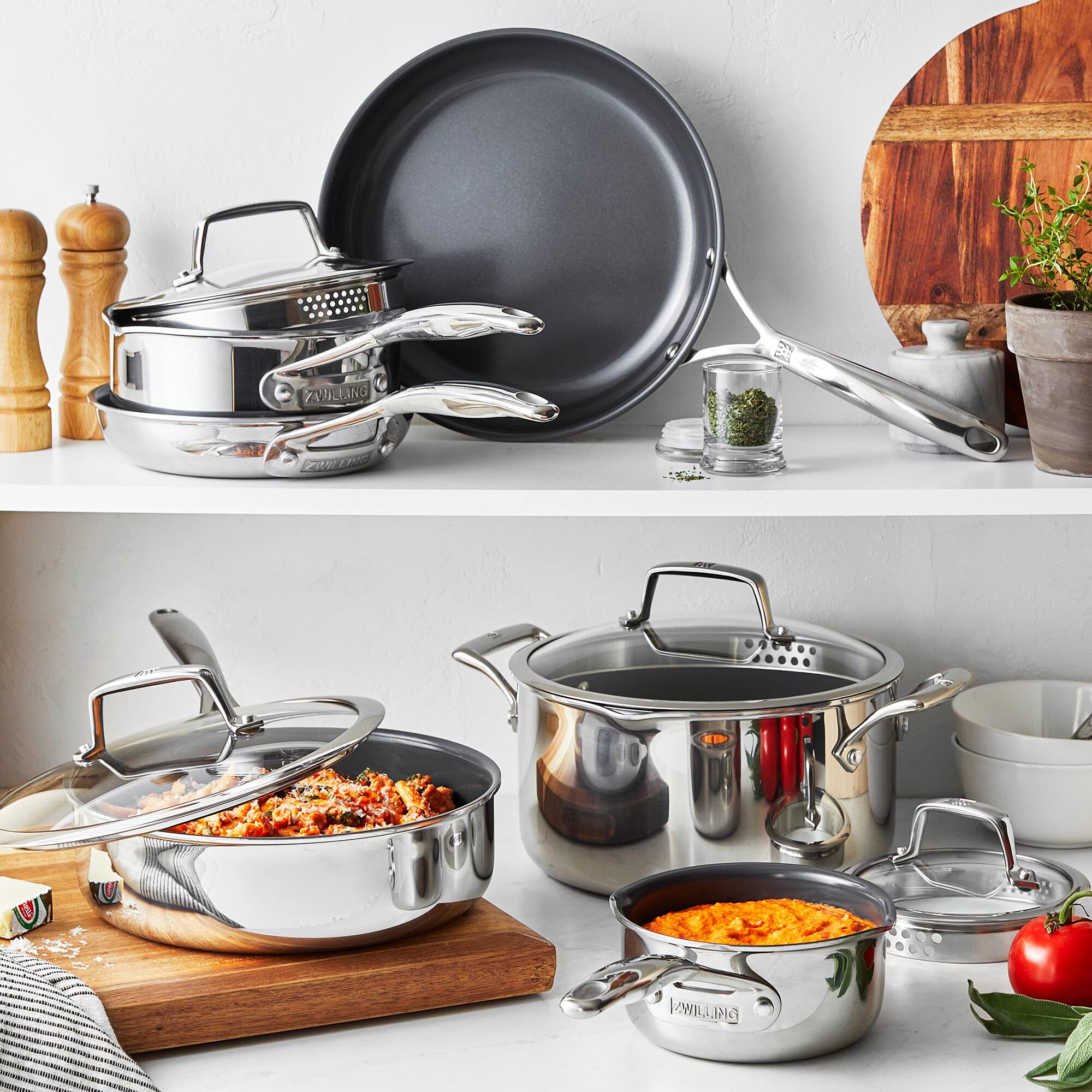 ZWILLING - Energy Plus 10-pc Ceramic Nonstick Cookware Set - Stainless Steel - Thumbnail 3