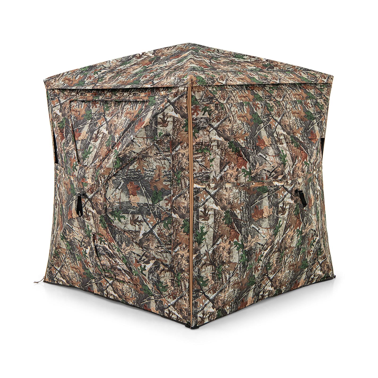 Alt View 8. Costway - Costway 3 in 1 Multifunctional Hunting Blind with Skylight Roof Cover Carrying Bag - Camouflage.