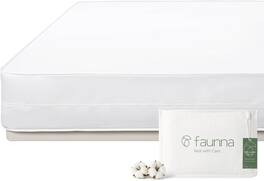 FAUNNA - Zippered Mattress Encasement, 100% Cotton Dust Mite Proof Mattress Protector, Six-Sided Cover (King 16" Deep) - White