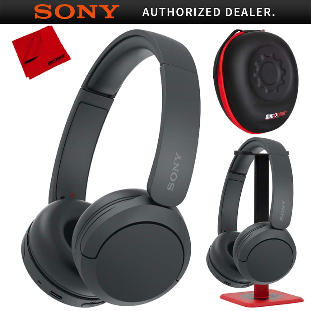 Sony - WH-CH520 Wireless Headphones with Microphone, Black w/ Pro Stand Kit