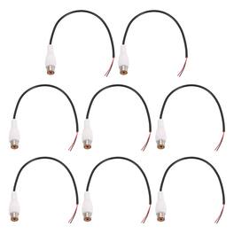 Unique Bargains - 8pcs 7in RCA Audio Subwoofer Cable, 1 RCA Female Adapter to Bare Wire Open End Audio Video Speaker for Home Theater - Black