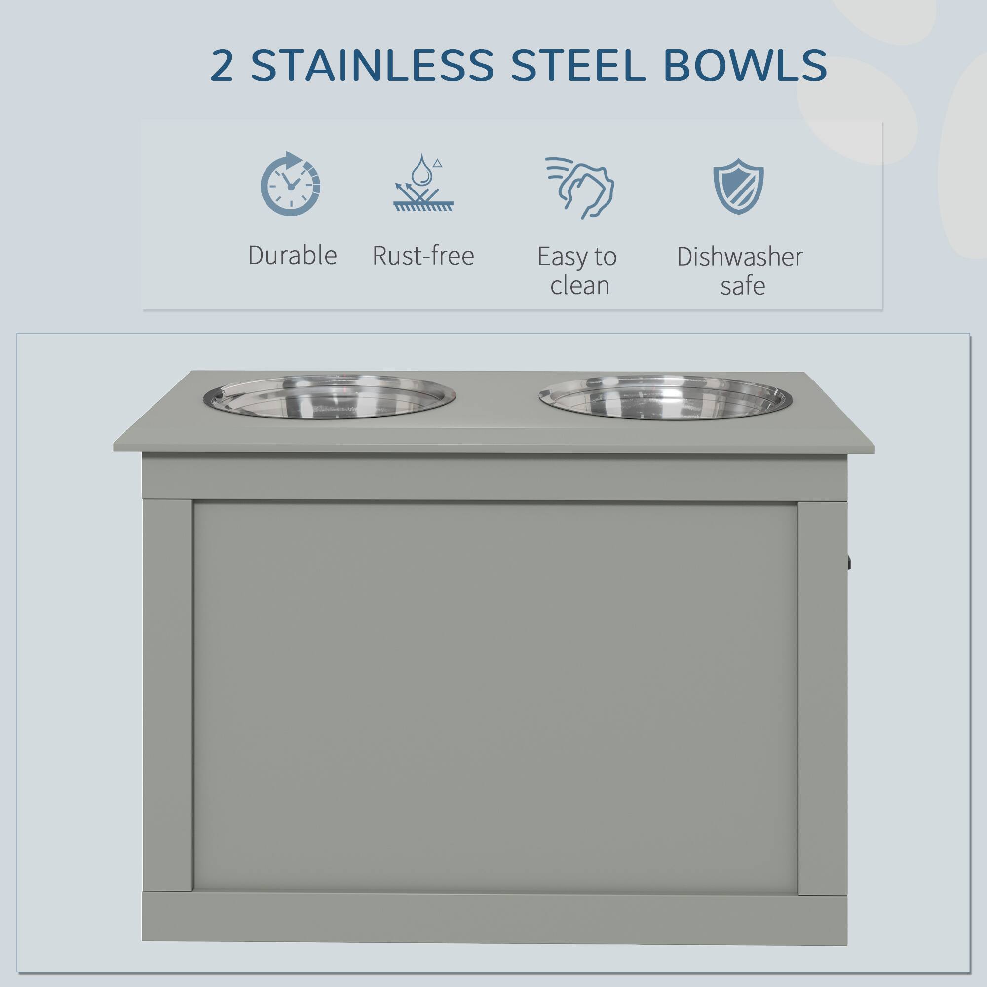 2 STAINLESS STEEL BOWLS

- Durable
- Rust-free
- Easy to clean
- Dishwasher safe