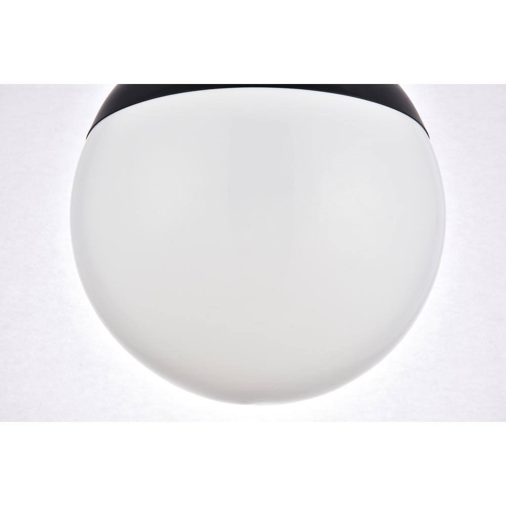 Alt View 1. Living District - Eclipse 1 Light Black Pendant With Frosted White Glass - Black And Frosted White.