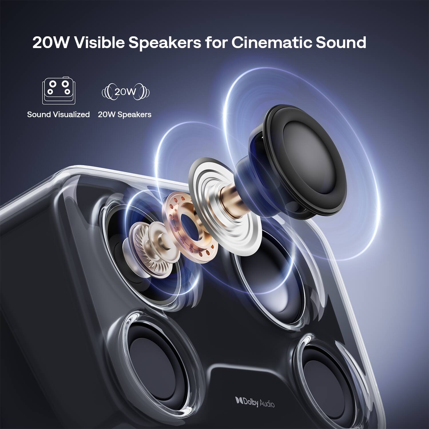20W Visible Speakers for Cinematic Sound

Sound Visualized 20W Speakers

Dolby Audio