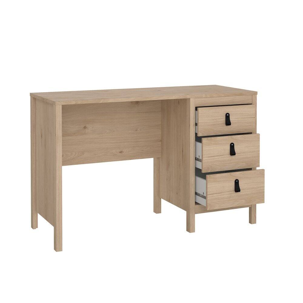 Alt View 2. FurniFact - 3-Drawer Home Office Desk for Computer Work or Study Table - Brown.