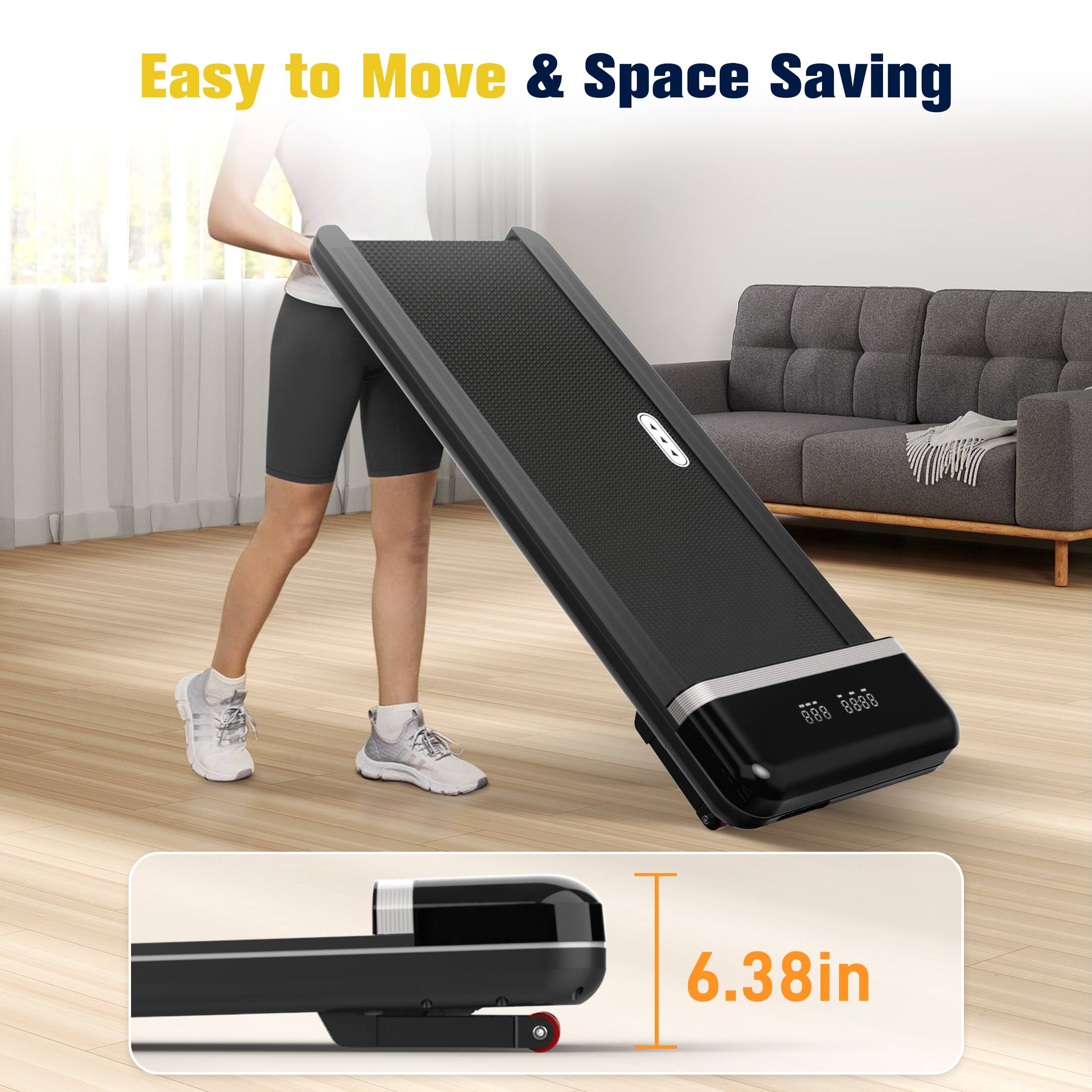 Easy to Move & Space Saving, 6.38in