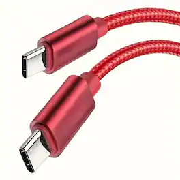 Kitcheniva - Premium USB-C to USB-C Fast Charging Data Sync Charger Cable Cord 3Ft - Red