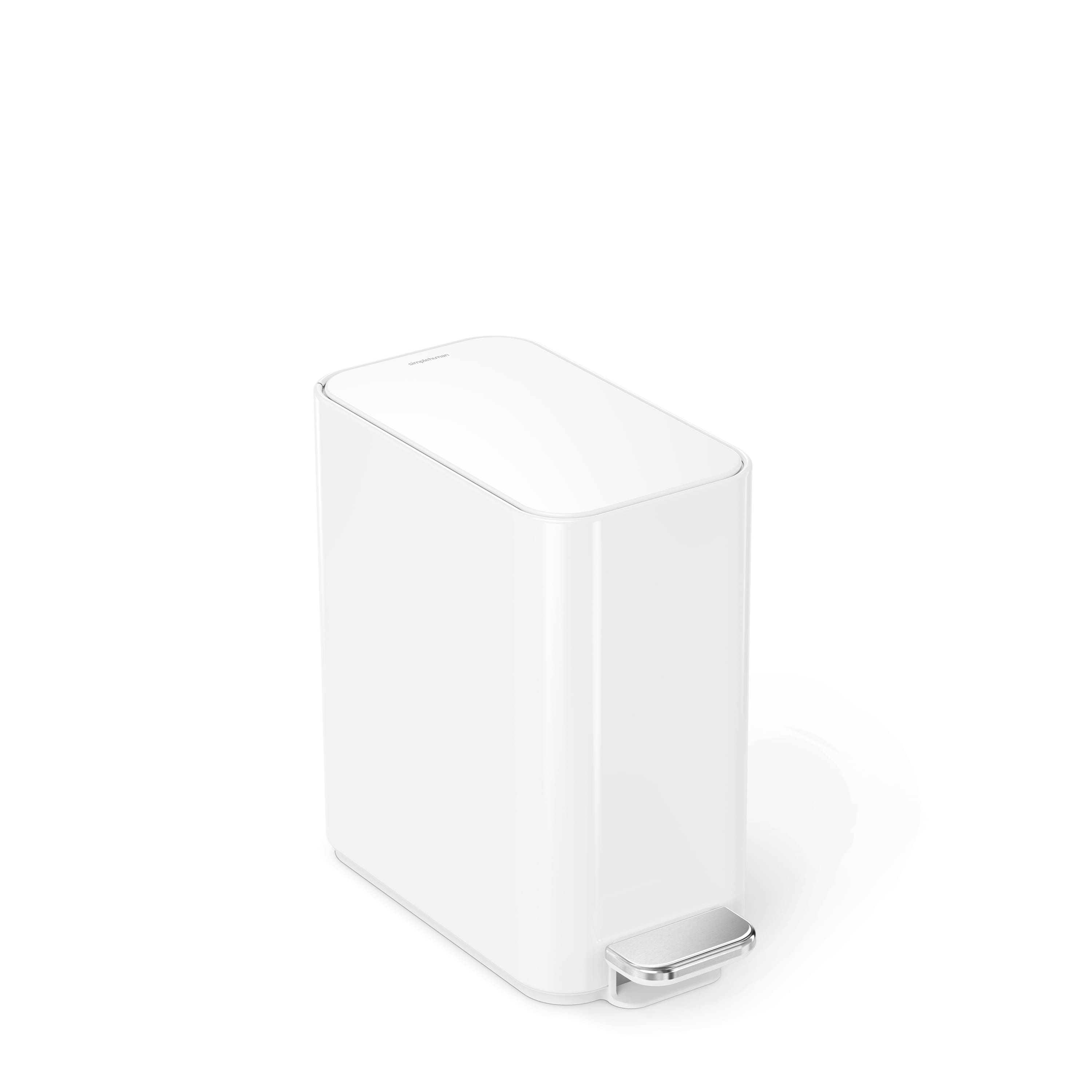 simplehuman 5L slim step can, steel White CW2102 - Best Buy