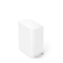 simplehuman - 5L slim step can, steel - White