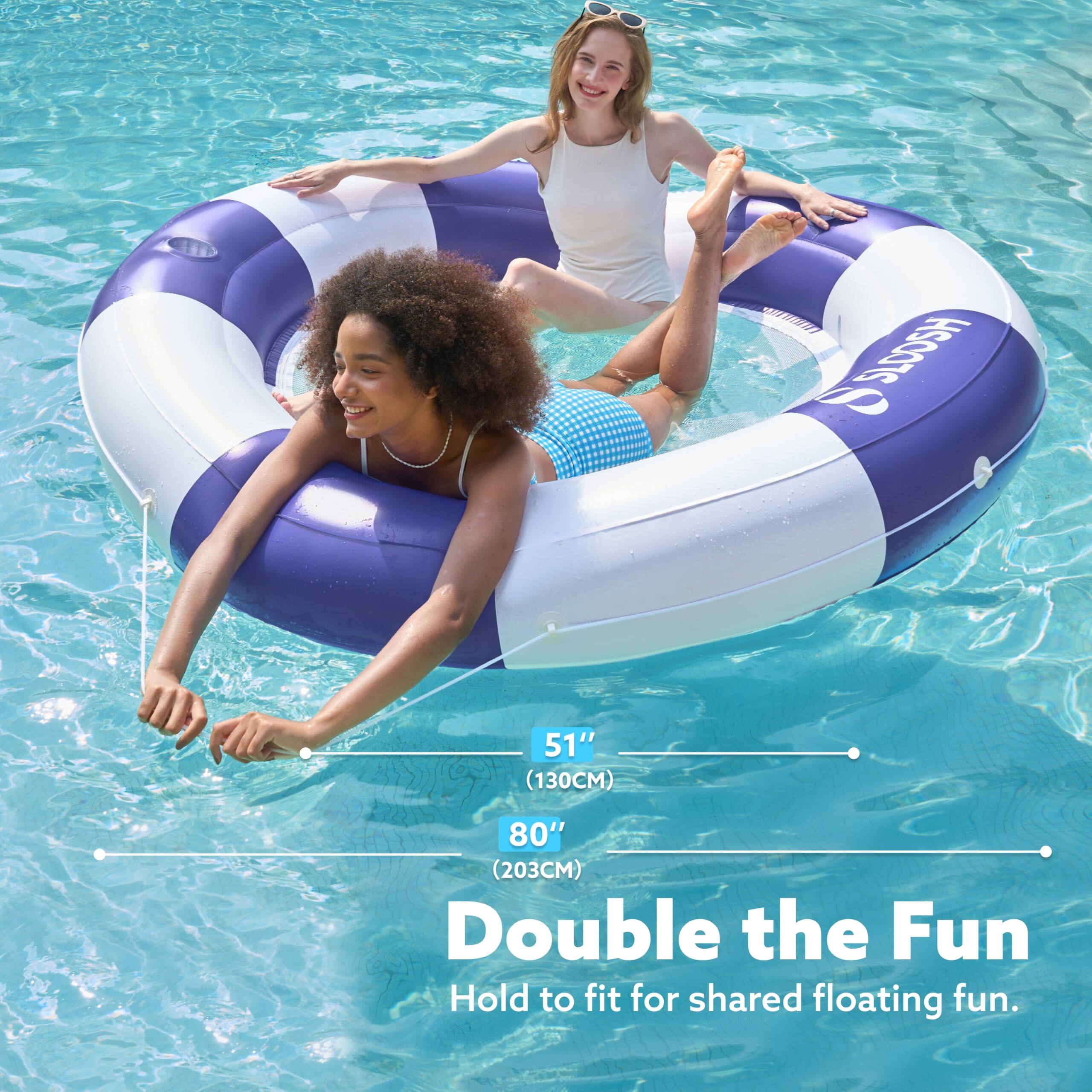 51" (130CM) 80" (203CM) Double the Fun Hold to fit for shared floating fun.