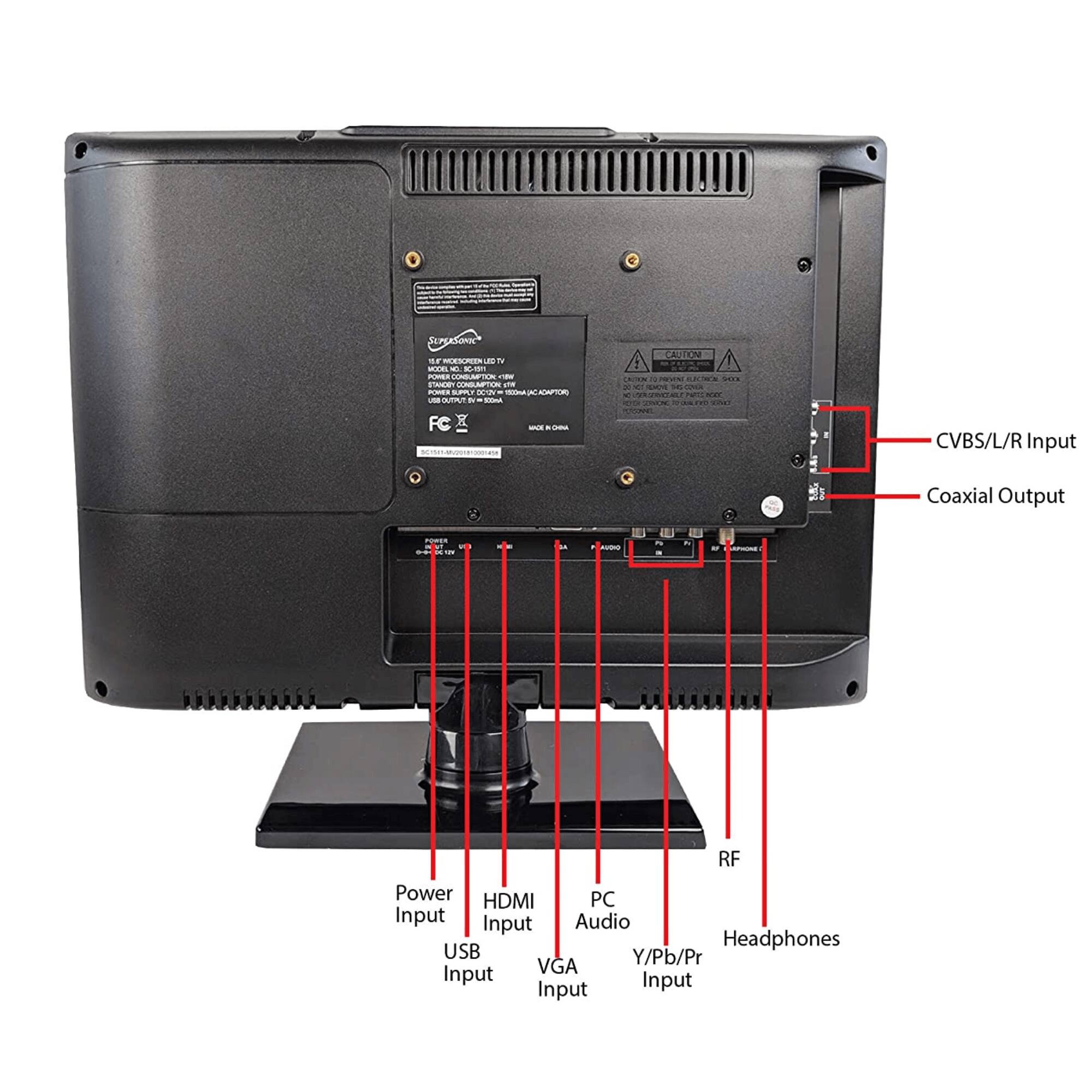 Sure, here is the corrected and grouped text from the image:

---

**Front Panel:**

- **Power Input**
- **HDMI Input**
- **USB Input**
- **PC Audio Input**
- **VGA Input**
- **Y/Pb/Pr Input**
- **Headphones**
- **RF**

**Back Panel:**

- **CVBS/L/R Input**
- **Coaxial Output**

**Labels:**

- **CVBS/L/R Input**
- **Coaxial Output**

**Model No.:** JCTV
**FCC ID:** JCTV-001
**USB OUT PUT:** USB 2.0
**FC:** 1

**Caution:**
- **CAUTION:** DO NOT REMOVE THE COVER
- **CAUTION:** DO NOT REMOVE THE COVER

**Input Coaxial Output**
- **RF Power**
- **HDMI Input**
- **Audio**
- **Headphones**
- **USB**
- **Y/Pb/Pr**
- **VGA Input**

---