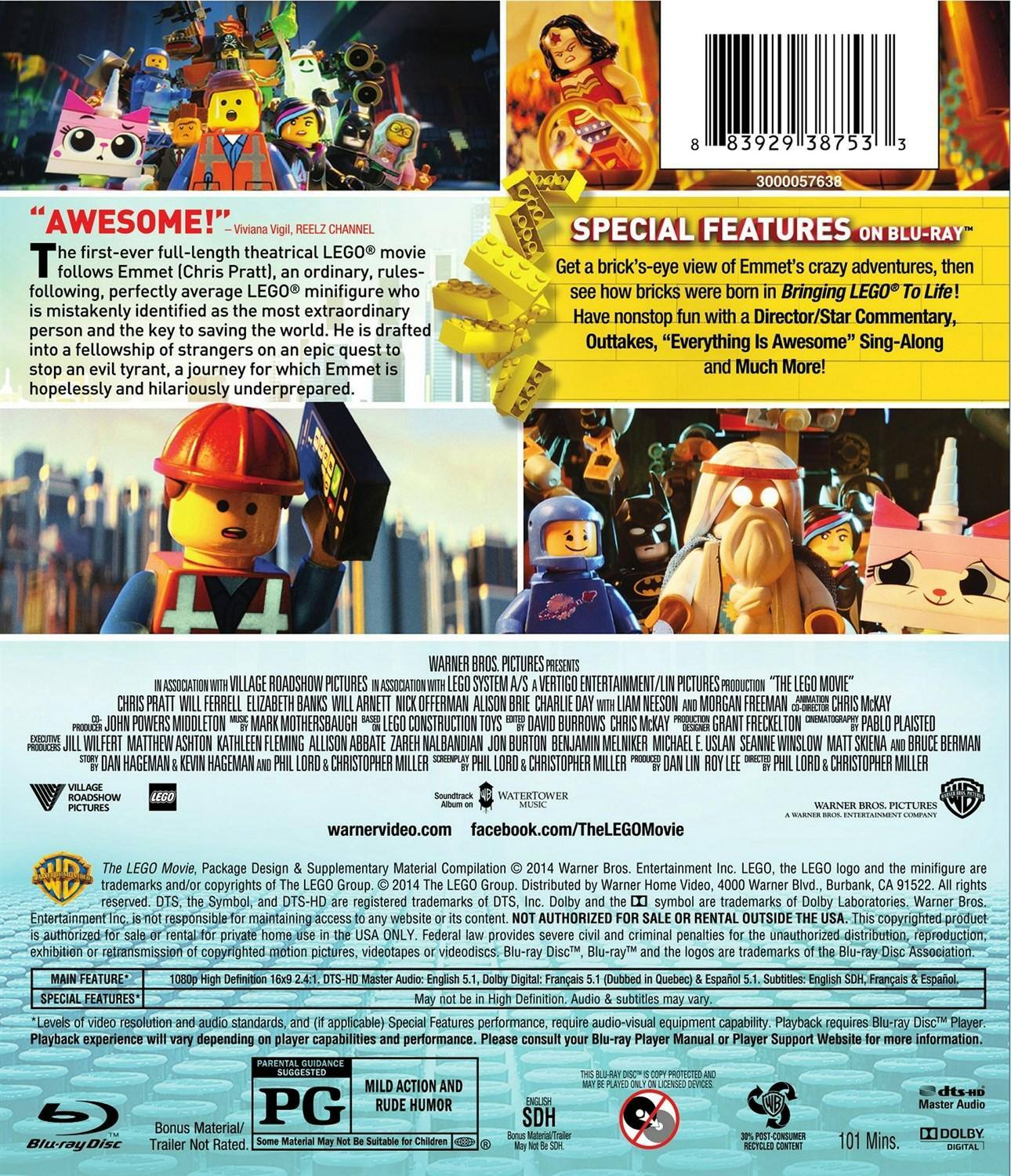 Back. The LEGO Movie [Blu-ray].