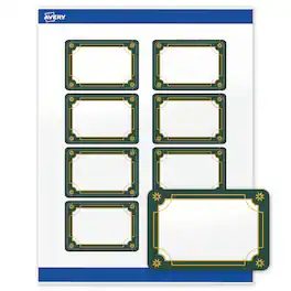 Avery - Avery® Labels, 2" x 3", Gold-Green Border, Glossy, 80ct - White