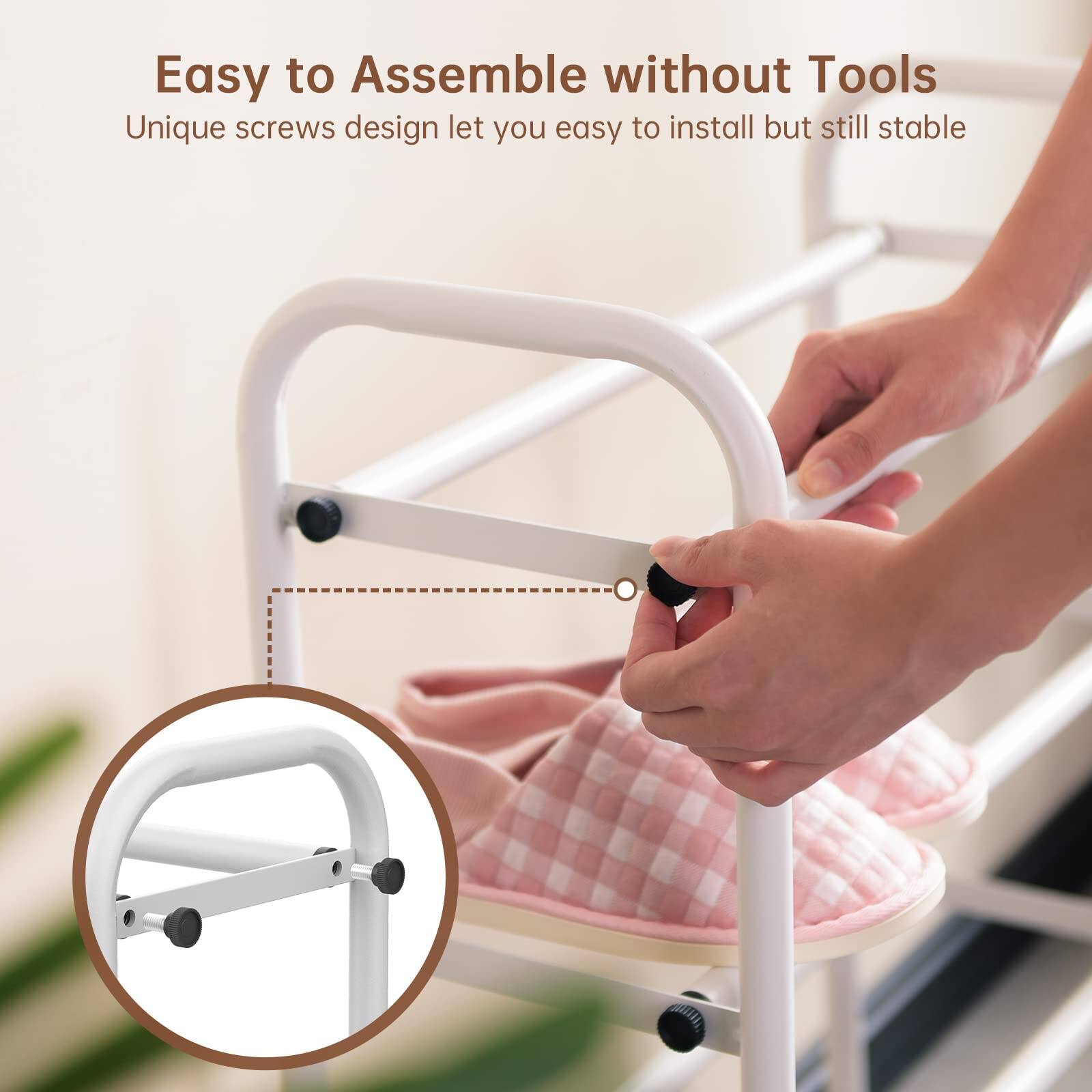 Easy to Assemble without Tools  
Unique screws design let you easy to install but still stable