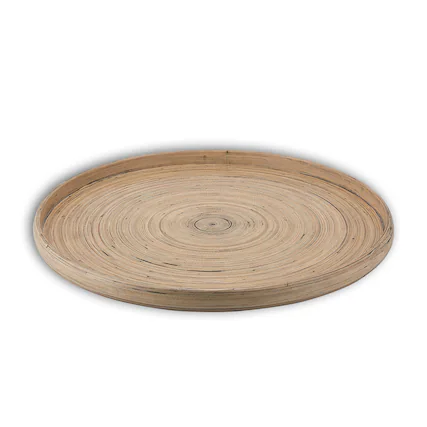 Front. Lexa - Bamboo Serving Tray, 16 Inch, Black Bamboo - Black/Natural.