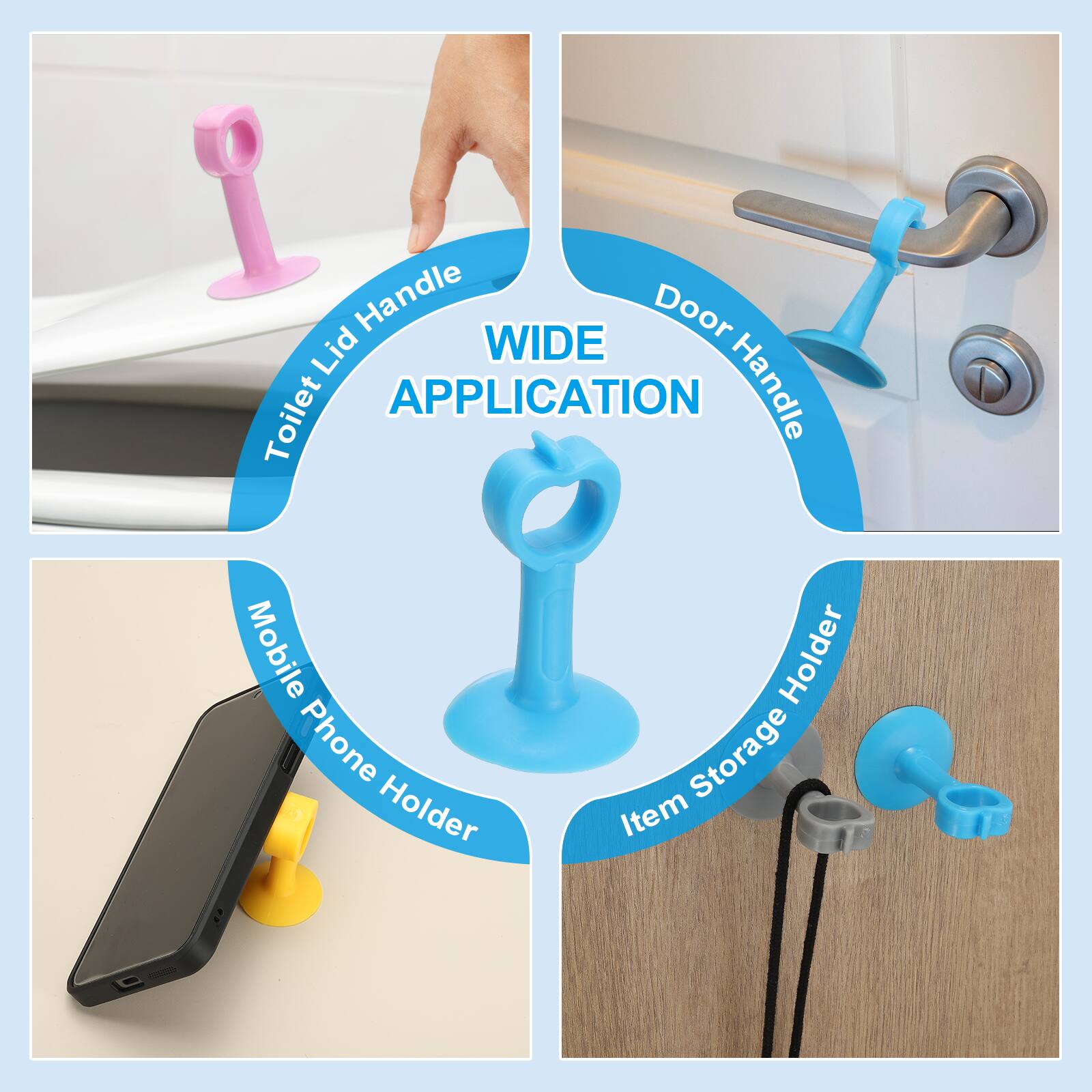 I Handle Door Lid WIDE Toilet Lid Handle Mobile Phone Holder Item Storage Holder
