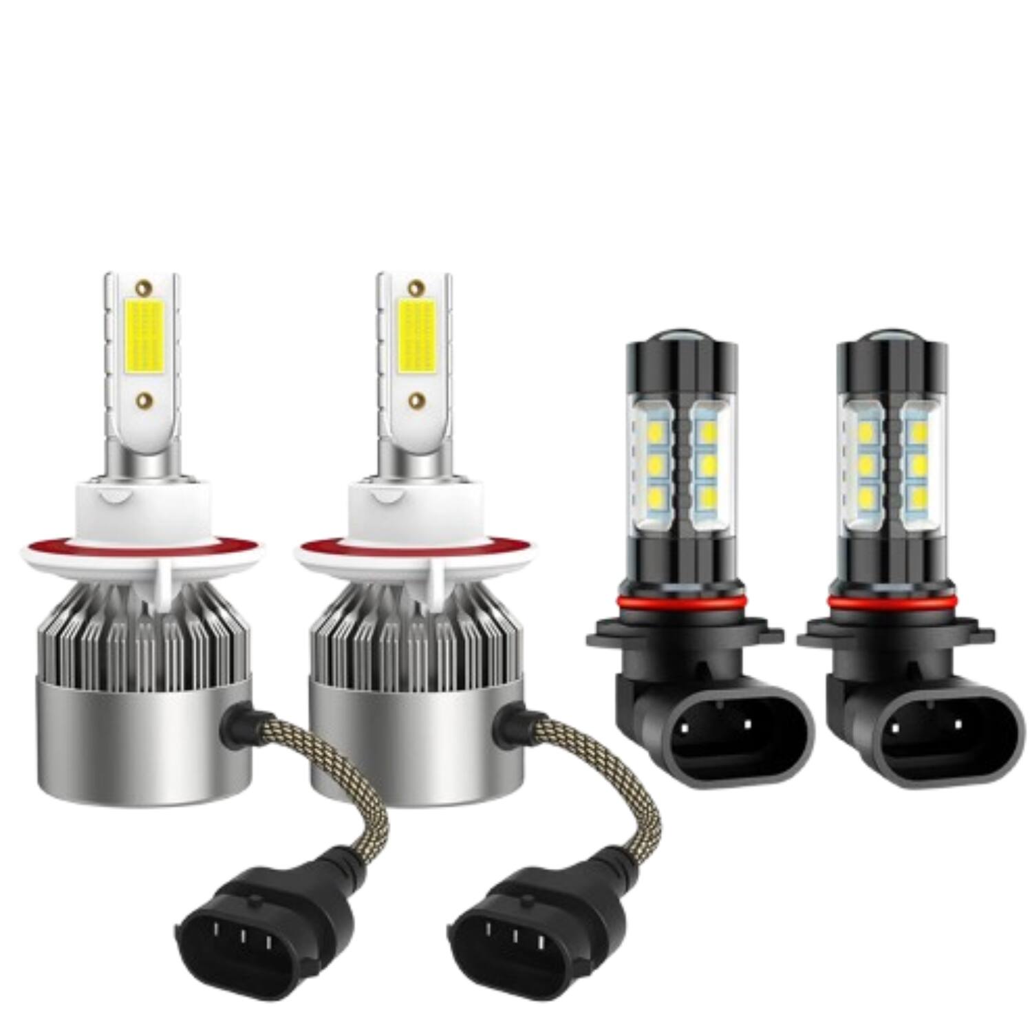 Front. Home Collection - 8000K LED Headlight Hi/Lo + Fog Light 4-Bulb Combo Kit for 2004–2014 Ford F-150.