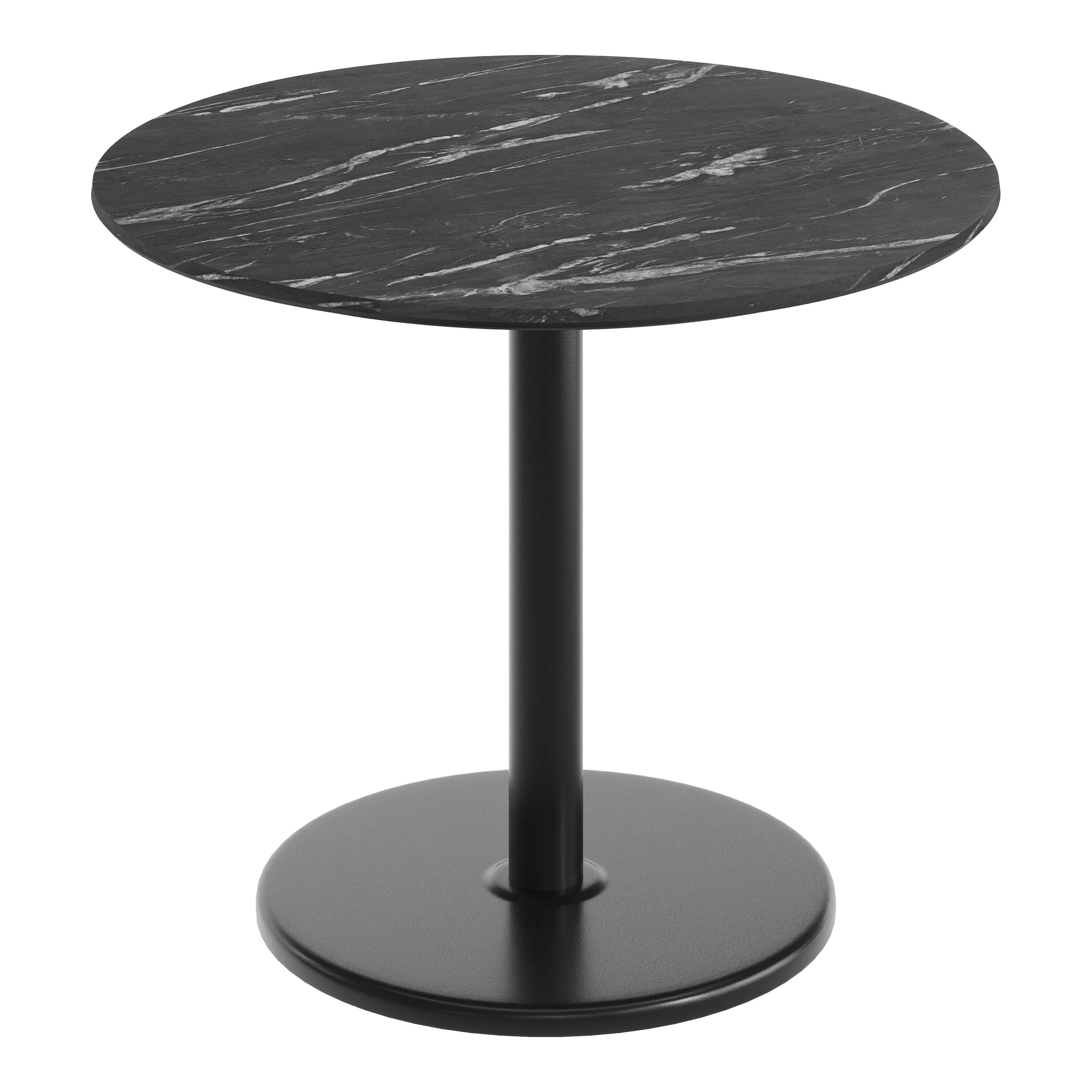 Black Faux Marble/Black Base