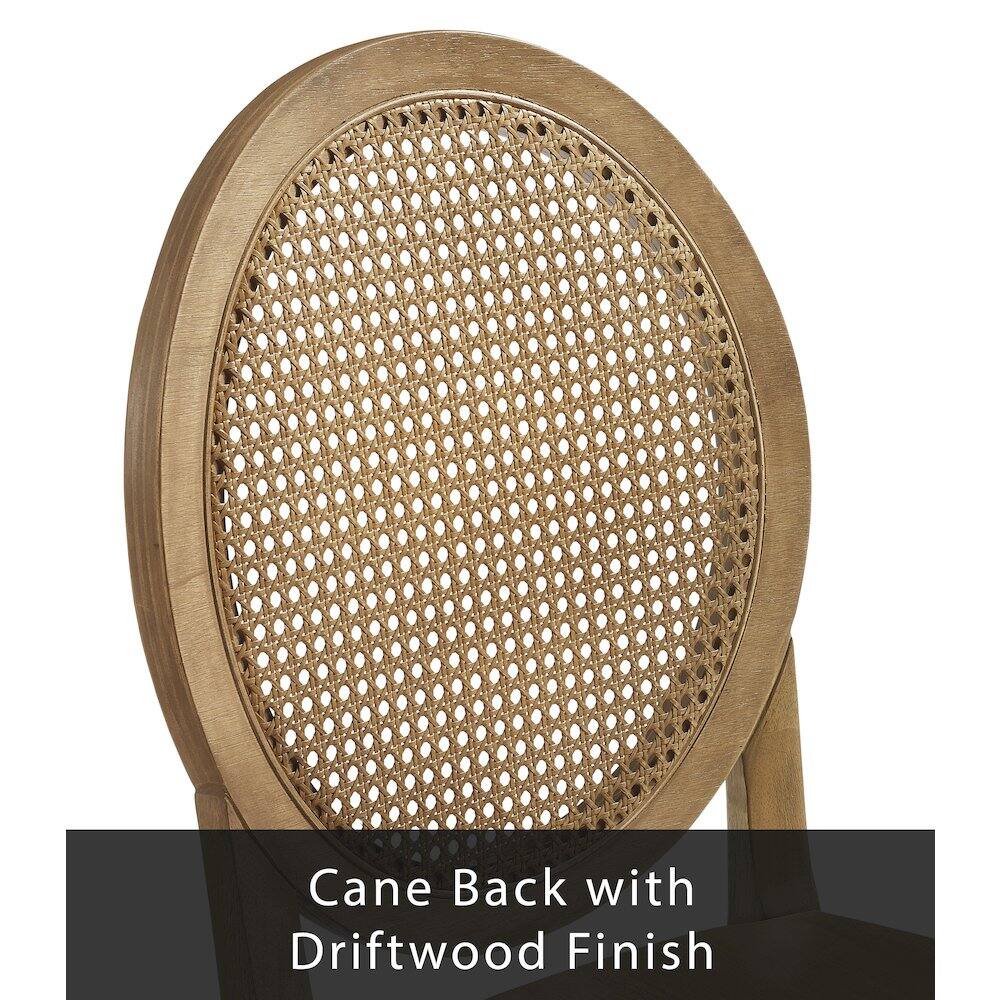 Cane Back with Driftwood Finish
