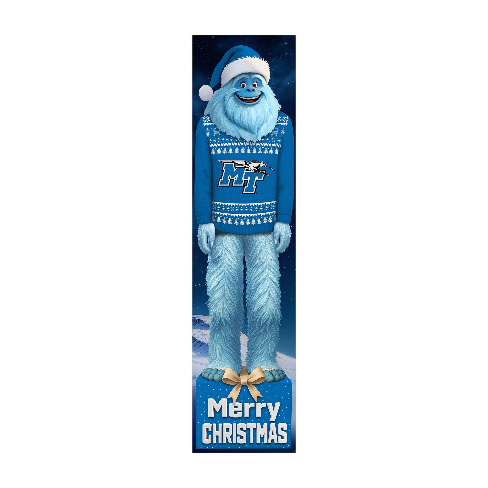 Fan Creations - MTSU Blue Raiders 48" Yeti Christmas Leaner - Multicolor