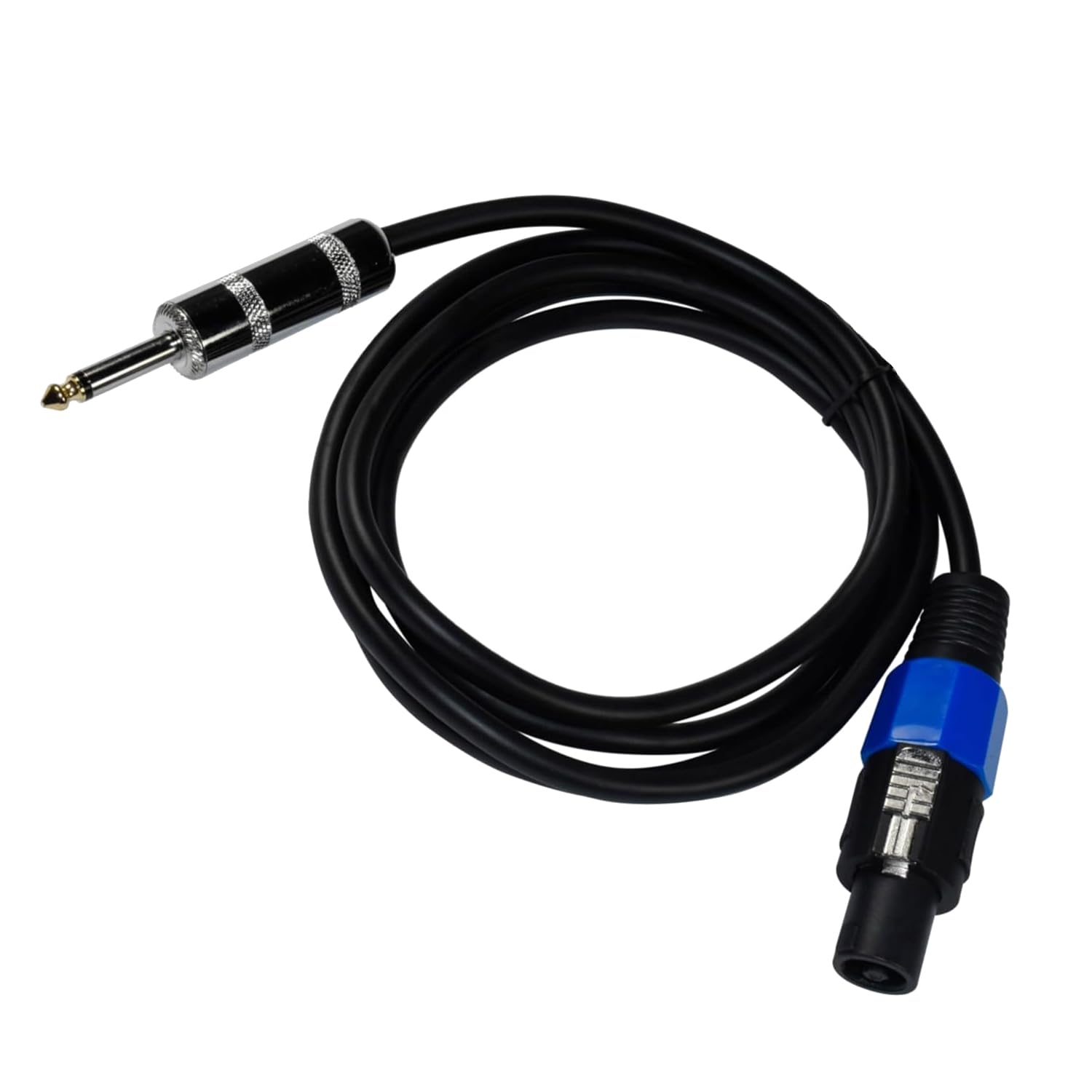Front. HQRP - 6 ft Speakon to 1/4 in TS Mono Speaker Cable compatible with Hartke AK115, AK410, HyDrive HX112 - Black.