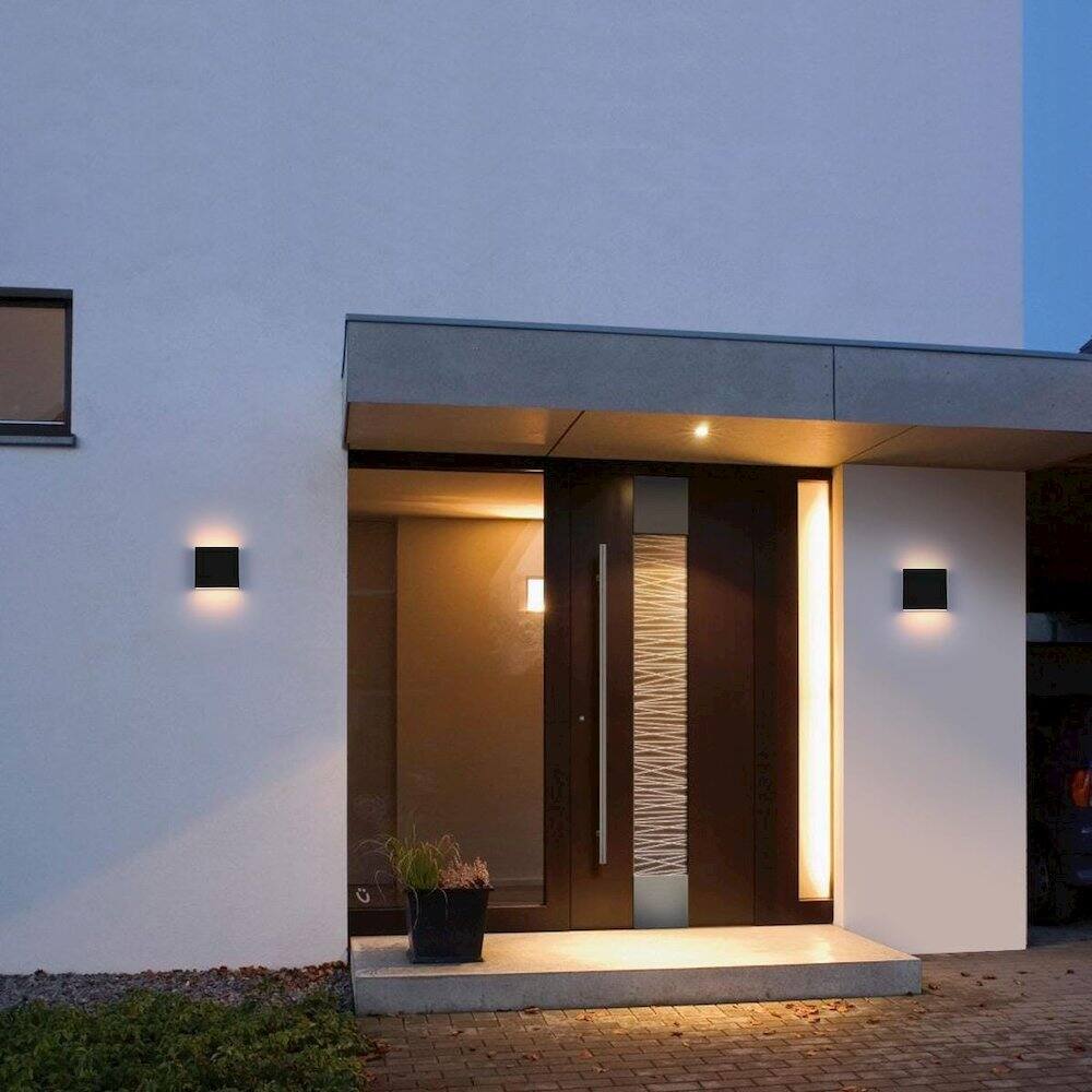 Alt View 4. Elegant Lighting - Creed 5.5 inch Outdoor Wall Sconce in Black - Black.
