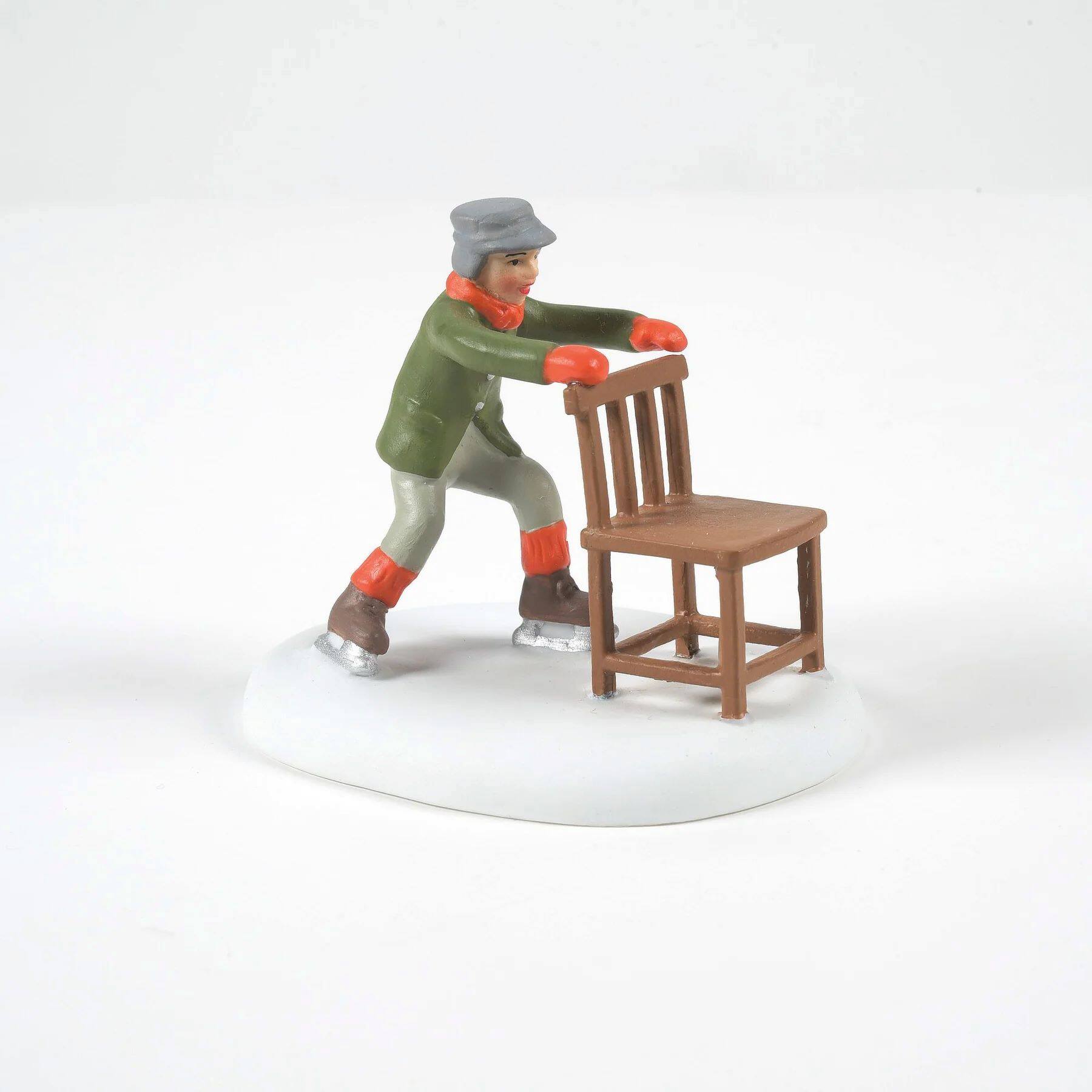 Alt View 2. Department 56 - Department 56 Christmas In The City Old School Skating Hack Figurine - 6011387 - Green.