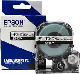 Epson - 3/8" Tape - 209BCPX - Black on Clear