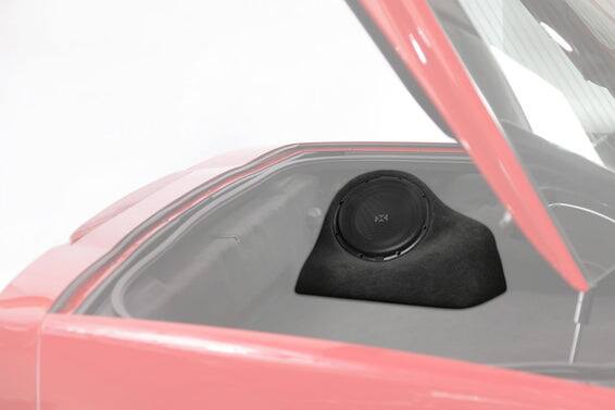 Angle. NVX - BOOST Box Custom Fit 10" 350W RMS Loaded Sealed Subwoofer Enclosure for 2006-2013 Chevrolet C6 Corvette - Black.