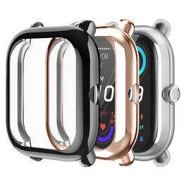 Stock Preferred - 3 Packs Screen Protector Case For Amazfit GTS 2 Mini/Bip U Pro TPU Bumper Cover - Black/Clear/Rose Gold